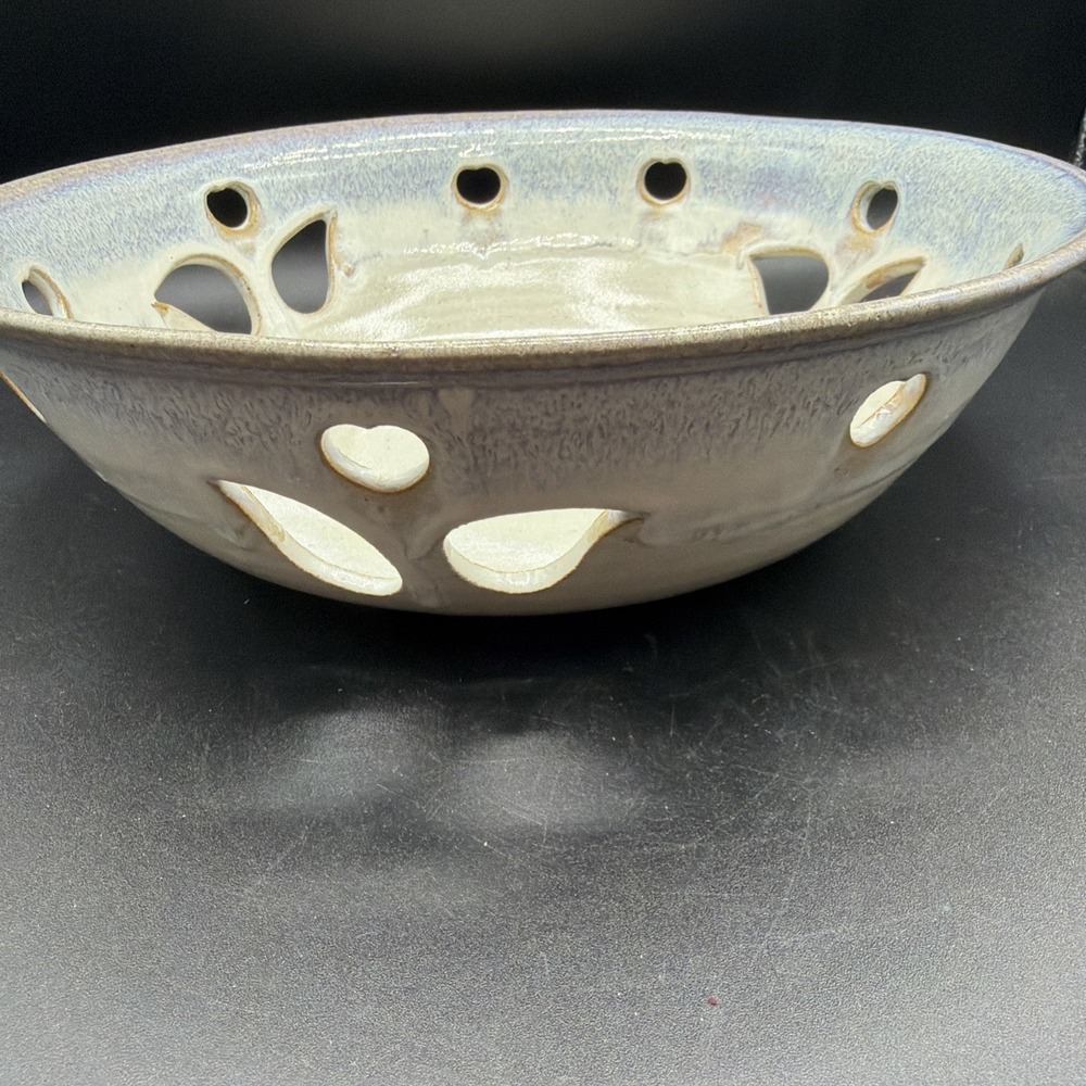 VTG Signed Neher Studio Pottery Large Serving Bowl Glazed Stoneware 1992 11.5" - Picture 3 of 4